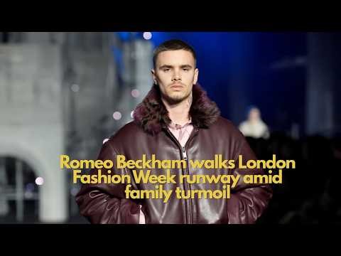 Romeo Beckham walks London Fashion Week runway amid family turmoil