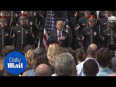 Trump sings national anthem at 'Celebration of America'