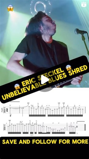 Jim Maguire on Instagram: "Eric Steckel Shreds this unbelievably fast blues lick with wah! It is a clip from his performance live at Montreux. Incredible 😂 C# minor pent position with guitar TABS (BUT he is tuned down 1/2 step) Enjoy, and repurpose these licks! I am using @guitarpro_official software. #ericsteckel #bluestabs #srv #joebonamassa #guitartabsdaily #guitartabs #bluesrockguitar #zakkwylde @ericsteckelofficial #bluesmetal"