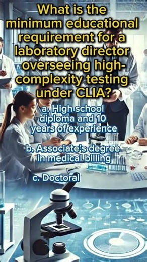 What is the minimum educational level for a laboratory director overseeing high-complexity testing?
