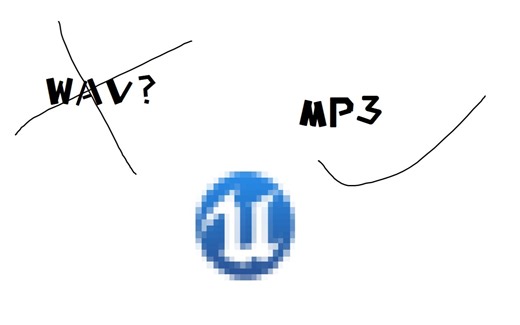 [UE4]UE4真的能直接播放mp3！（我太low了）果断舍弃wav
