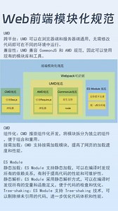 UMD跨平台：UMD 可以在浏览器端和服务器端通用，无需修改代码即可在不同的环境中运行。兼容性：UMD 兼容 CommonJS 和 AMD 规范，因此可以…