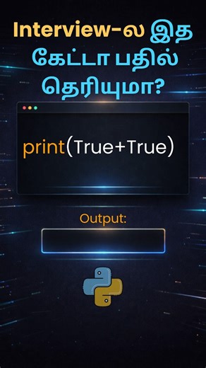 Python Interview Question in Tamil | Q10 | Boolean Math Trick Explained #shortsfeed