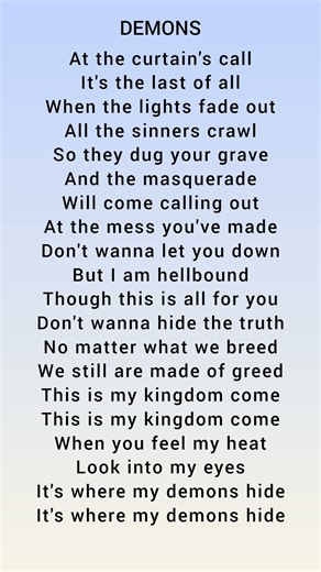 Demons #lyrics