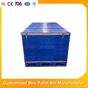 [Hot Item] Heavy Duty Industrial Durable Reusable Stackable Collapsible Plastic Pallet Box with Lid