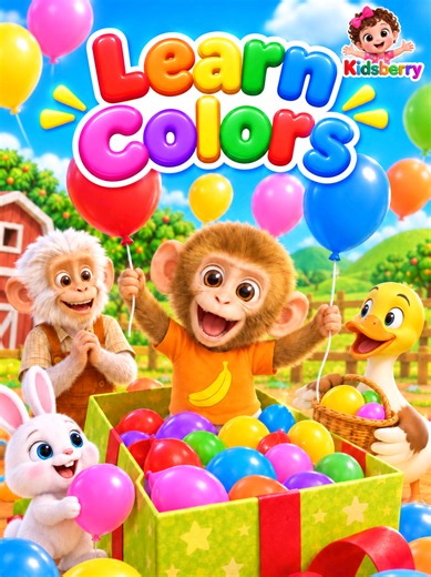 Learn colors with colorful balloons and fun friends! 🎈🌈 #Kidsberry #nurseryrhymes #kidssong #การ์ตูนเด็ก #cartoon