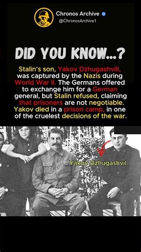 Yakov Dzhugashvili: The Son Stalin Refused to Save #lWWII #history