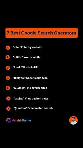 7 Best Google Search Operators