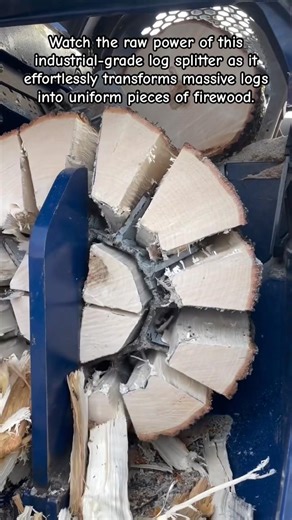 Powerful Industrial Log Splitter in Action