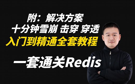 十分钟掌握 redis 雪崩 击穿 穿透解决方案！一套通关Redis入门到精通全套教程（面试题）