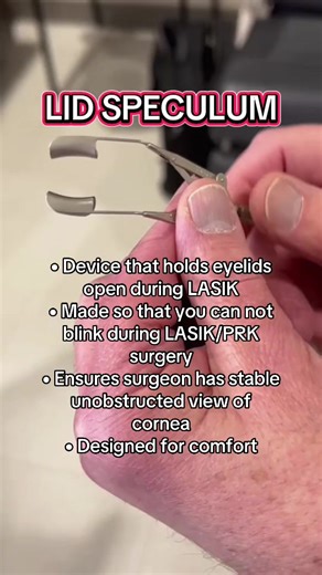 The lid speculum will make sure you don’t blink during your LASIK/PRK surgery 👁️ #fyp #lasik #stl #blink #eyes