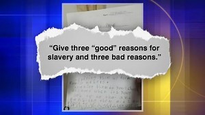 'Good reasons for slavery' homework triggers backlash at Christian school