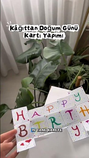 Kâğıttan doğum günü kartı yapımı#happybirthday#viralshort #giftscard#kendinyaphediye#iyikidoğdun