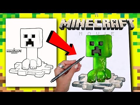A Minecraft Movie Creeper Coloring Tutorial