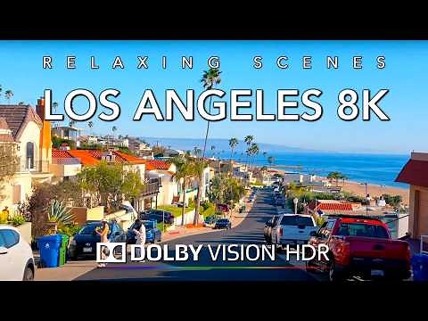 Driving Los Angeles Coastline 8K Dolby Vision HDR - Pacific Palisades to Huntington Beach
