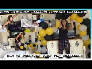 EXTREME BIRTHDAY BALLOON POPPING CHALLENGE WITH OVER 100 BALLOONS
