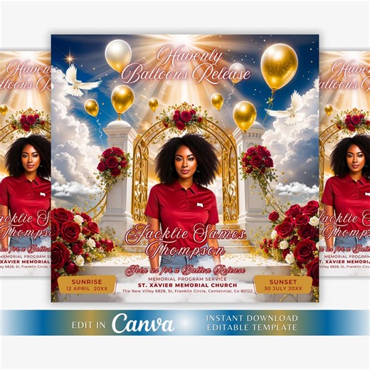 Memorial Funeral Announcement Flyer Template, Editable DIY (digital File) - Etsy