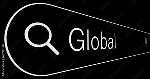 Global crisis. Typing search query into browser search bar. 3D animation with alpha channel