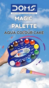 Level up your art game with the DOMS Magic Palette! 🎨🖌 Featuring vibrant watercolor cakes, a built-in palette, a brush, and a grip that lets you paint with ease. #DOMS #watercolor #domsmagicpalette #watercolourcakes #watercolourpainting #painting | DOMS