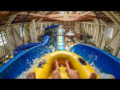 AMAZING Blaster Water Slide "Hydro Plunge" at Great Wolf Lodge Poconos