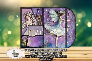 Spring Fairy Junk Journal Kit Folio Folding Folder Whimsical Paper Craft Project DIY Printable Ephemera Pockets Bookmarks Cards Tags Pages - Etsy