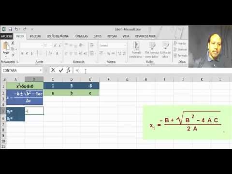 Ecuación 2° resuelta con Excel