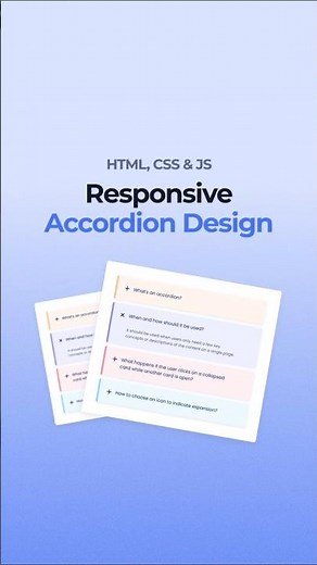 Responsive Accordion HTML CSS JavaScript