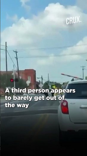 Watch | Three People Narrowly Escape A Train Collision In The US