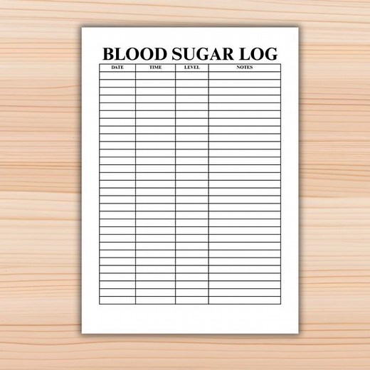 Blood Sugar Log – Printable Diabetes Tracker #BloodSugar #DiabetesTracker #HealthPlanner