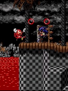 OutRun Knuckles Level in Sonic.EXE Fan Game Playthrough