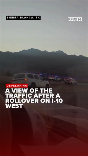 DEVELOPING🚨Viewer video shows the backed-up #traffic on I-10 West near the #SierraBlanca #BorderPatrol checkpoint after a single vehicle rollover was reported. The facts so far: https://kfoxtv.com/news/local/developing-vehicle-rollover-on-i-10-near-sierra-blanca-border-patrol-checkpoint-texas-tx-department-of-public-safety-dps 📷: Luis Limon via FitFam #Crash | KFOX-TV