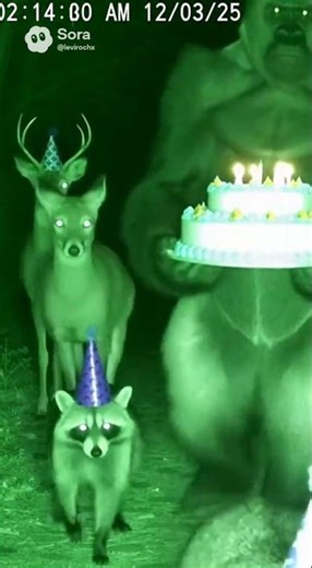 Night-Vision Camera Catches Animals Sneaking to a Birthday Party! 🎂🦍😂
