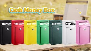 Metal Donation Box with Lock – Wall Mounted Cash Money Box with Slot for Cash Deposit, Hualleko Money Drop with Lock and Slot for Home/Office/Outdoors 10.2 x 5.6 x 2.9 Inch(Black)