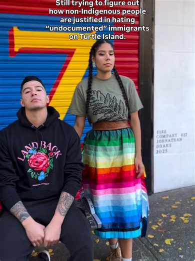 Reality check - if you aren’t Indigenous, you’re all immigrants. And in a settler colonial society, built on stolen land, everything “official” and “legal” is made up anyway. Your “documentation” is made up. 👀 Want more reality checks? www.decolonialclothing.com Or visit us in store: 269 East Georgia St Vancouver #decolonialclothing #streetwearfashion