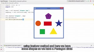 OpenCV初学者Python教程25 - 使用Python中的OpenCV检测简单几何形状（英文字幕）
