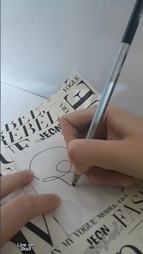 How To Draw Skull Line Art for Halloween. #shorts