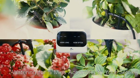 Automatic Watering System for Potted Plants, DIY Drip Irrigation Kit with Smart Timer, Waterproof LED Display & Large Capacity Battery, Precise Distribution of Water