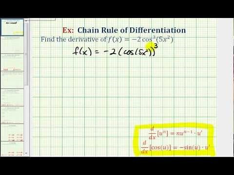 Ex: Derivative Using the Chain Rule Twice - Trig Function Raised to Power