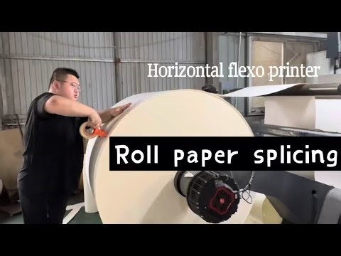 Unwinding roll paper splicing for horizontal flexo printing machine