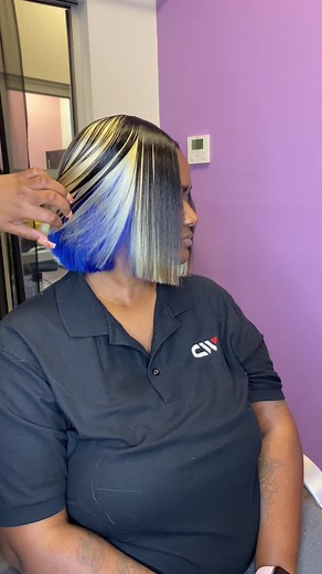 Vibrant Multi-Colored Pronto Bob Hairstyle