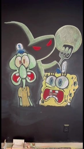 Artober Day 17: The Hash Slinging Slasher Chalk Drawing