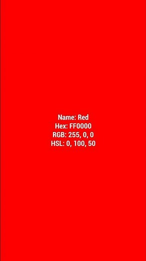 7 Red - Hex color code, RGB and HSL value