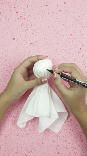How to make a paper ghost out of tissue | Halloween crafts with paper
