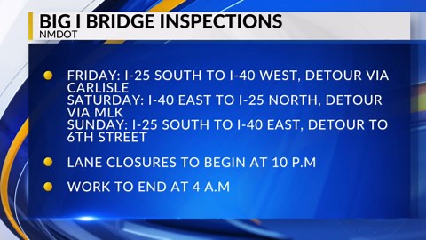 NMDOT conducting inspections on Big I bridges