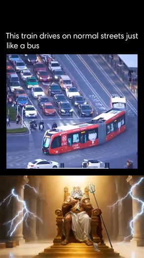 Interesting Tech Videos!🎬 on Instagram: "China has developed a futuristic train that can drive on regular roads just like a bus, potentially transforming how cities handle public transportation. Called the intelligent rail transit system, it looks like a traditional train but doesn’t need tracks to operate. Instead, it follows virtual rails mapped by sensors and guidance technology, giving it the stability and efficiency of a train while using normal streets. By combining the capacity and smoot