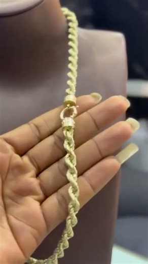 18karats twist gold chain-25.4g-Dm to order