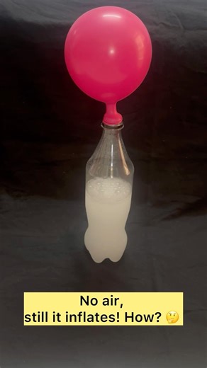 Balloon Inflates Without Blowing 😱 | Easy Science Experiment at Home 🎈#youtubeshorts #shorts