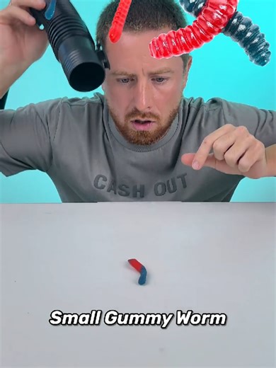 Vacuum Cleaner vs Giant Gummy Worms Challenge