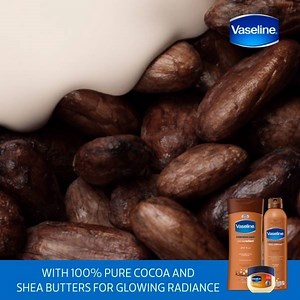 640K views · 4K reactions | Transform dry, dull-looking skin with Vaseline’s Cocoa Radiant range. Made with 100% pure cocoa and shea butter , it’ll leave your skin feeling smooth and moisturized. | Vaseline | Facebook