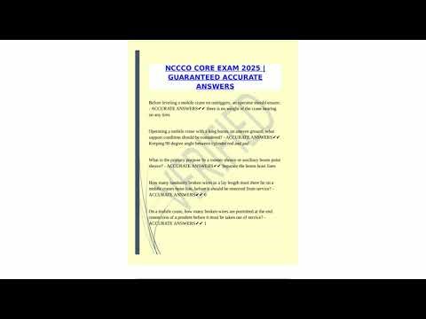 NCCCO CORE EXAM 2025 GUARANTEED ACCURATE ANSWERS648